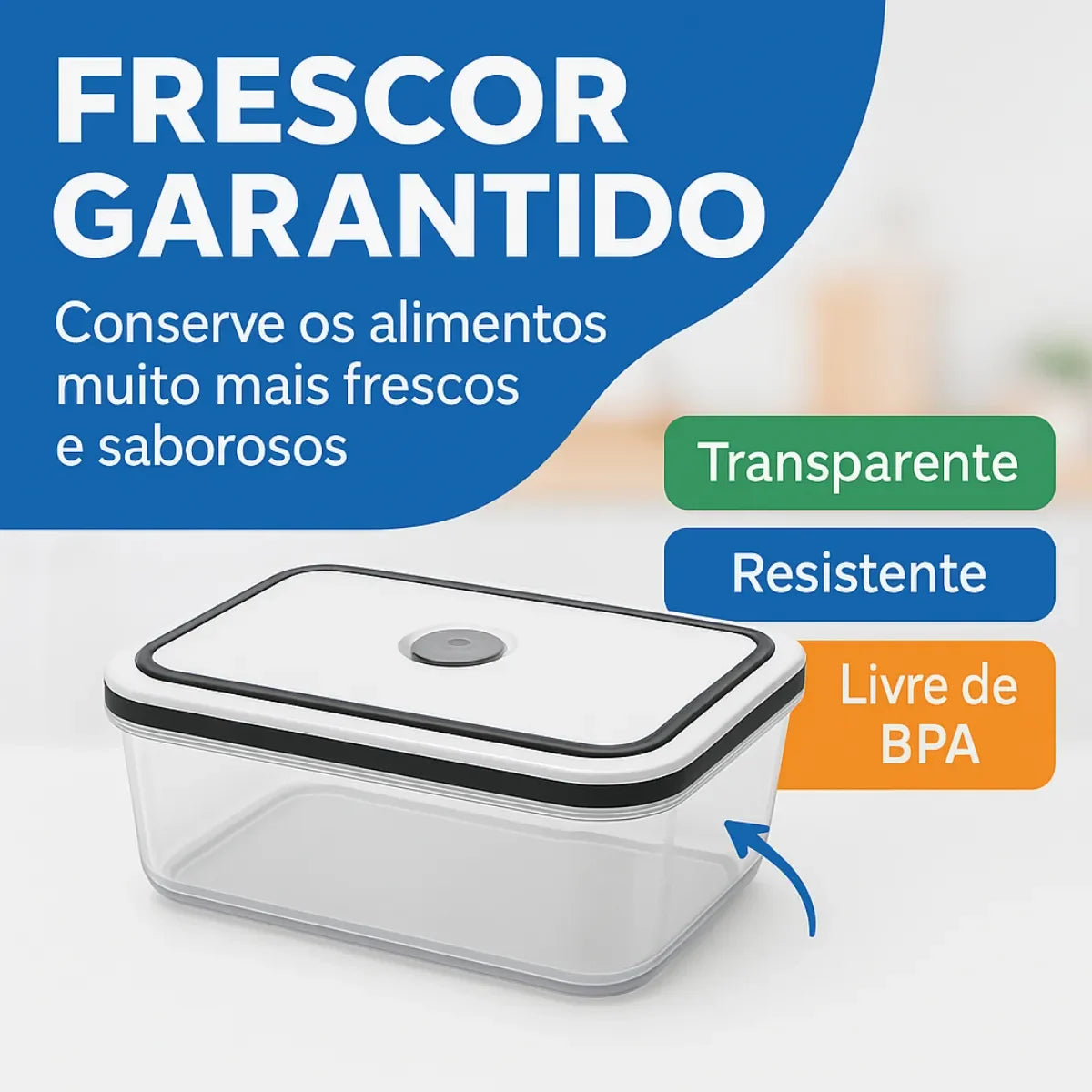 Conjunto de 4 recipientes herméticos premium para armazenamento de alimentos