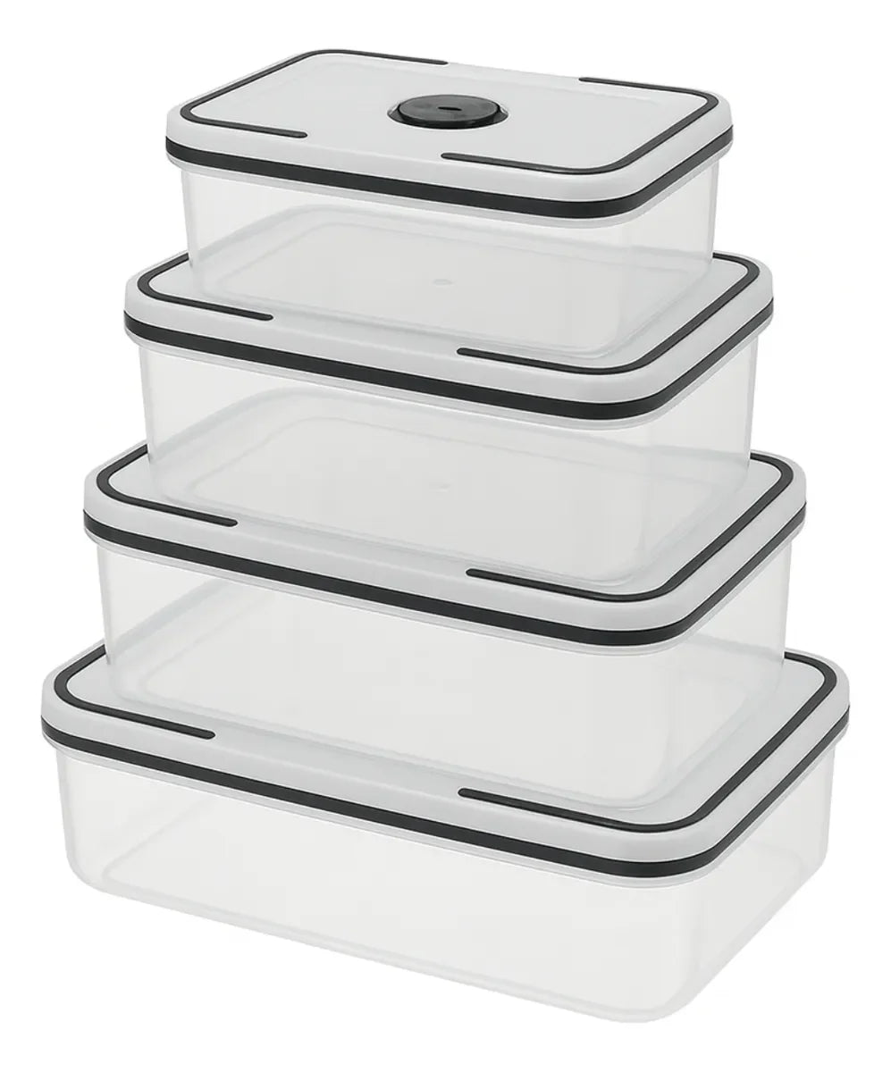 Conjunto de 4 recipientes herméticos premium para armazenamento de alimentos