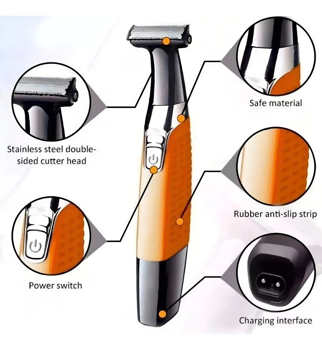 Barbeador Elétrico Prova D'água Kemei Azul