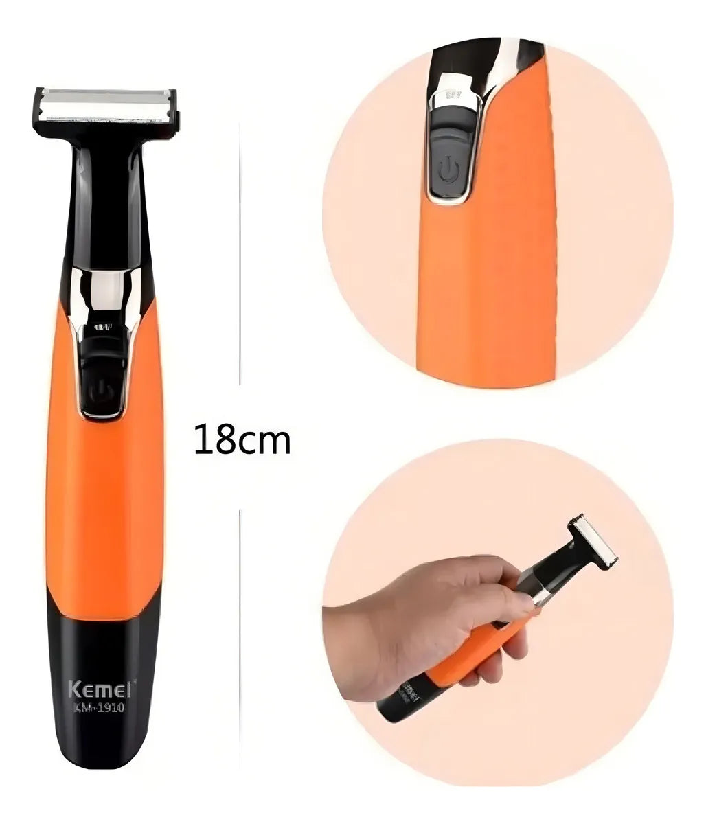 Barbeador Elétrico Prova D'água Kemei Azul