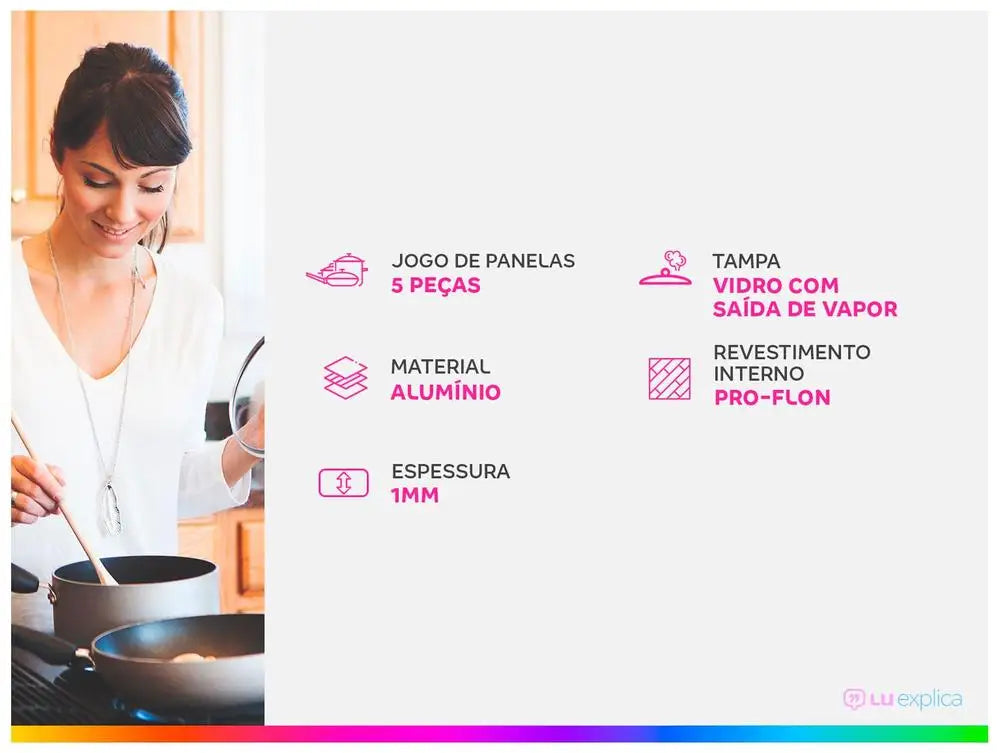 Conjunto de panelas Brinox de alumínio cinza topázio com 5 peças