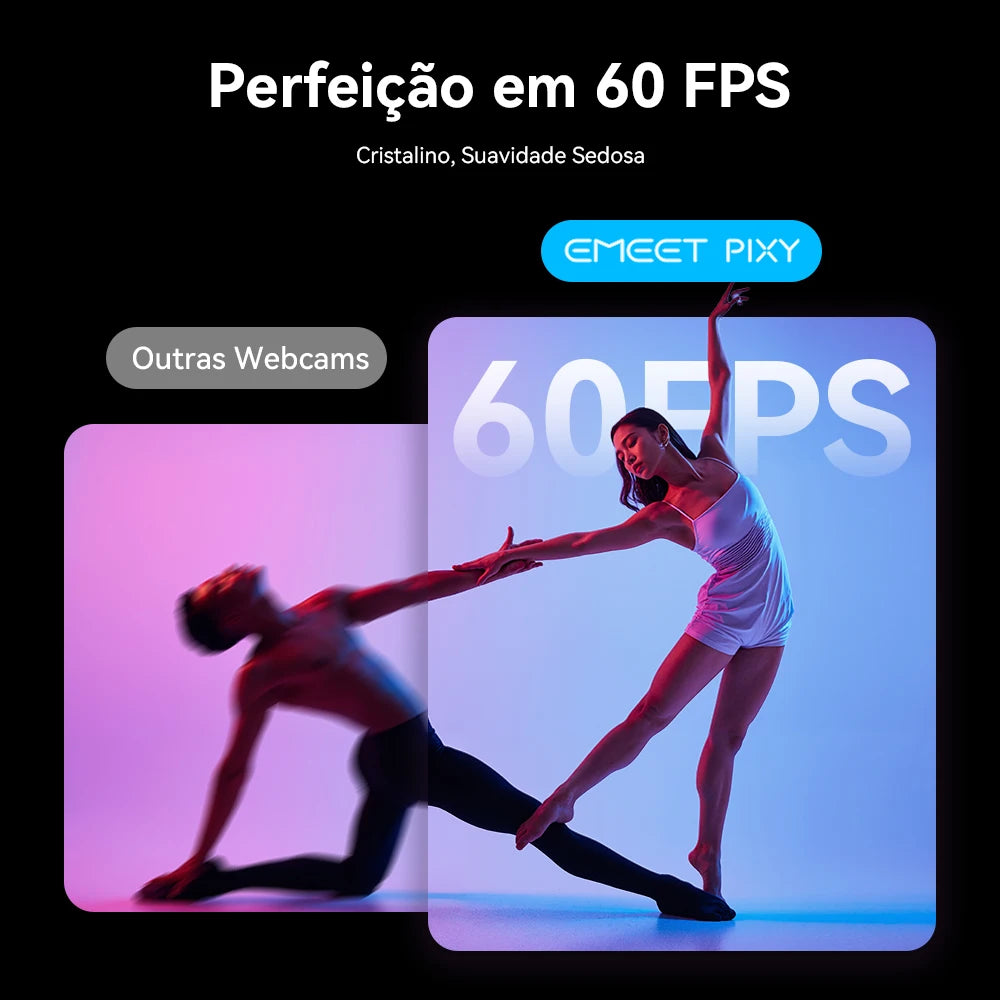 Webcam EMEET PIXY 4K – Sensor Sony, Auto-Tracking por IA e Controle por Gestos | 3 Microfones com Redução de Ruído | Ideal para Streaming e Reuniões Profissionais