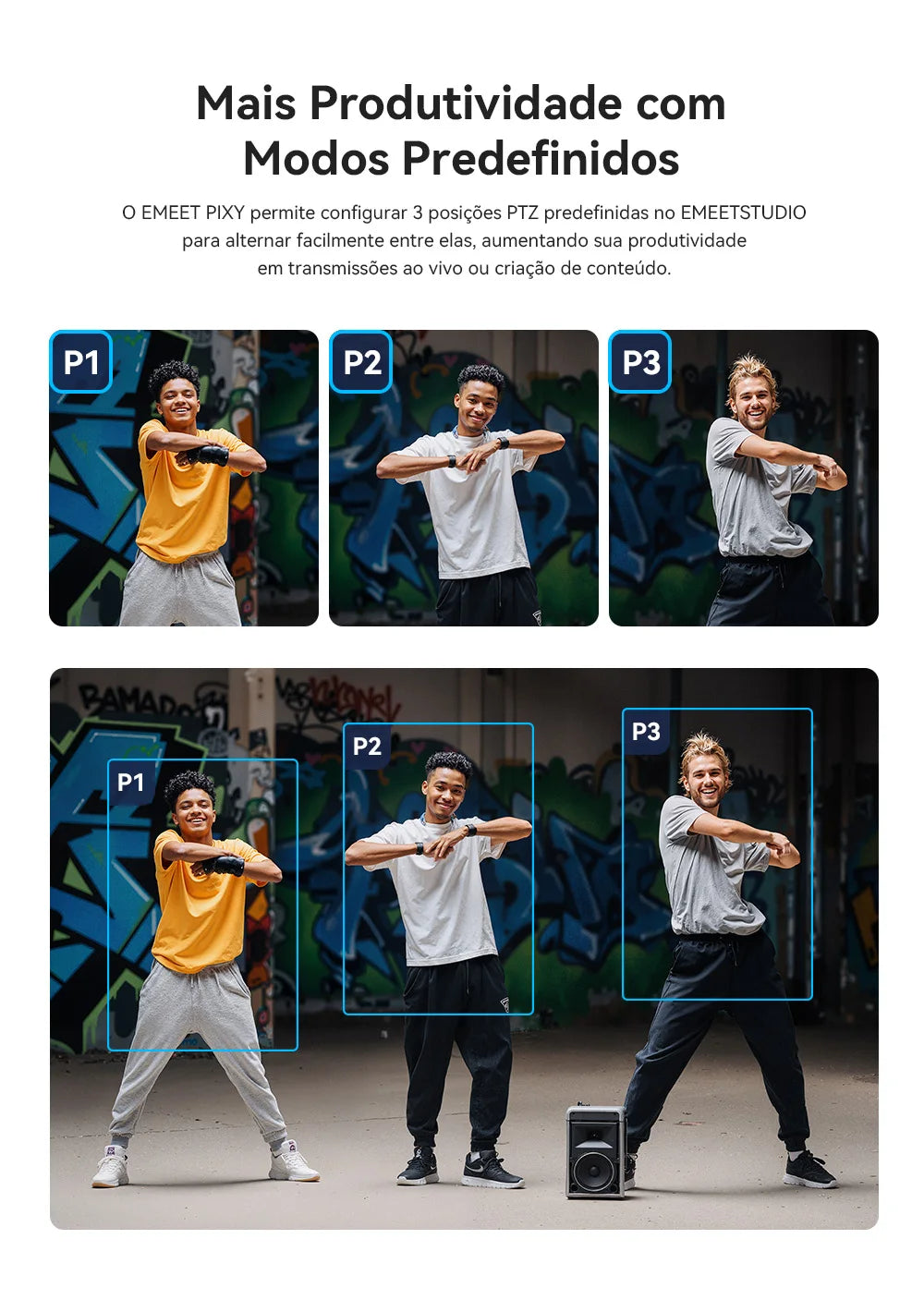 Webcam EMEET PIXY 4K – Sensor Sony, Auto-Tracking por IA e Controle por Gestos | 3 Microfones com Redução de Ruído | Ideal para Streaming e Reuniões Profissionais