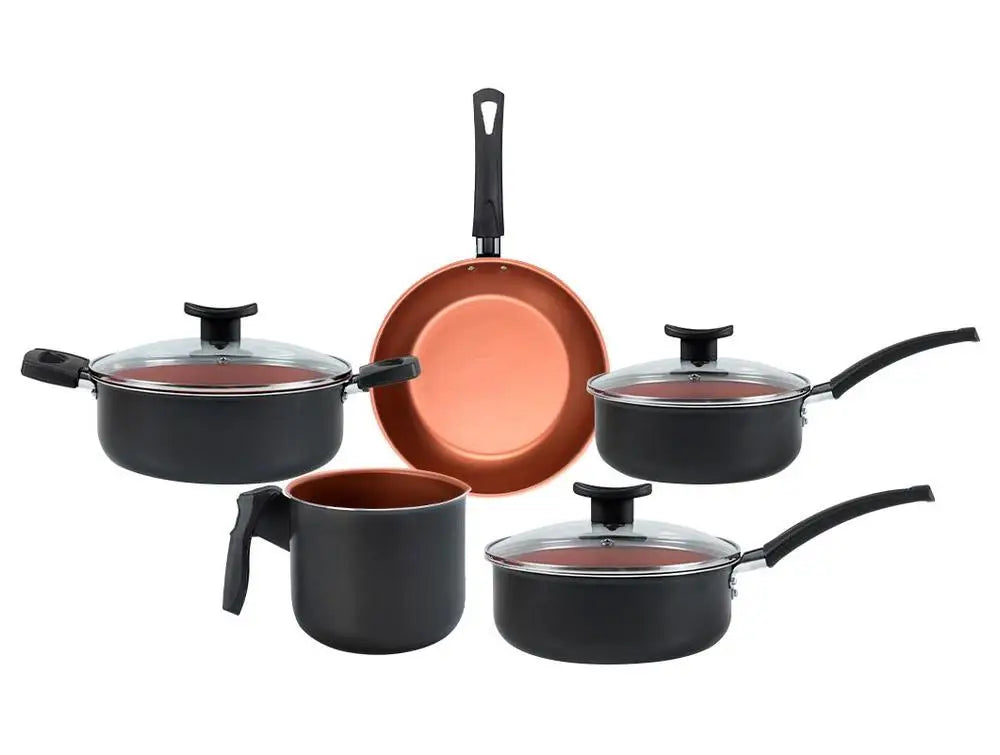 Conjunto de panelas Brinox de alumínio cinza topázio com 5 peças