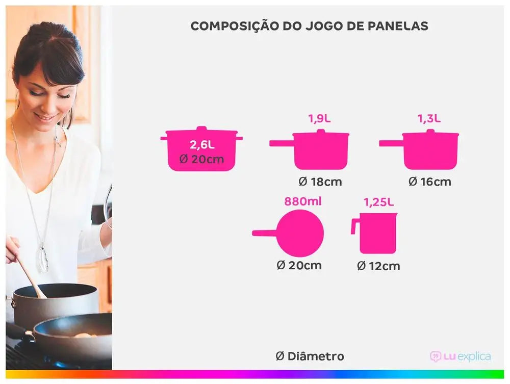 Conjunto de panelas Brinox de alumínio cinza topázio com 5 peças