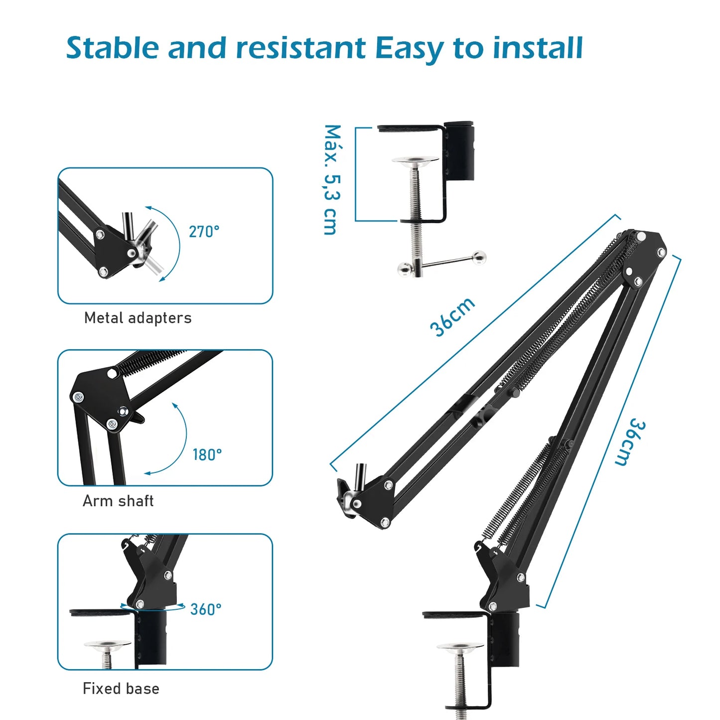 Microfone articulado de braço BM800 para PC, Brasil, eletrônicos de consumo, microfone de braço articulado, microfone USB