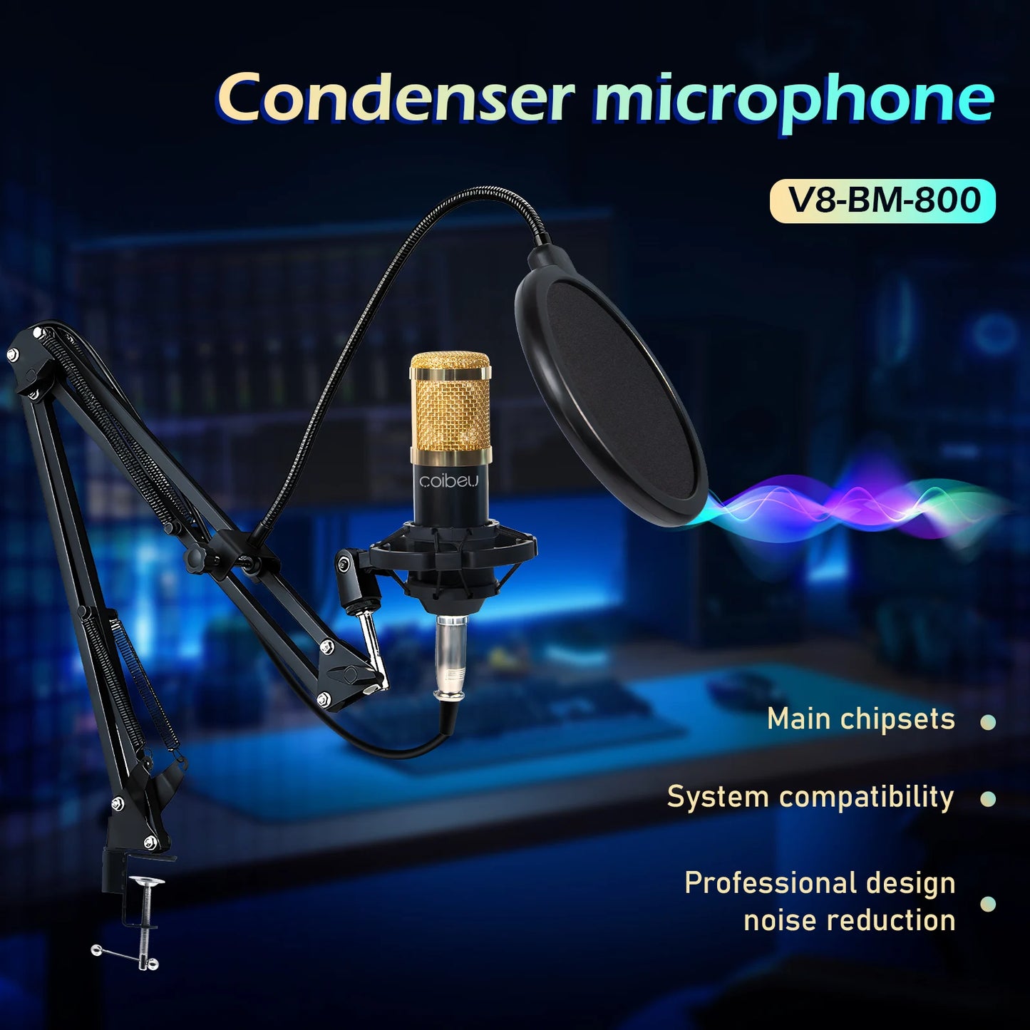 Microfone articulado de braço BM800 para PC, Brasil, eletrônicos de consumo, microfone de braço articulado, microfone USB